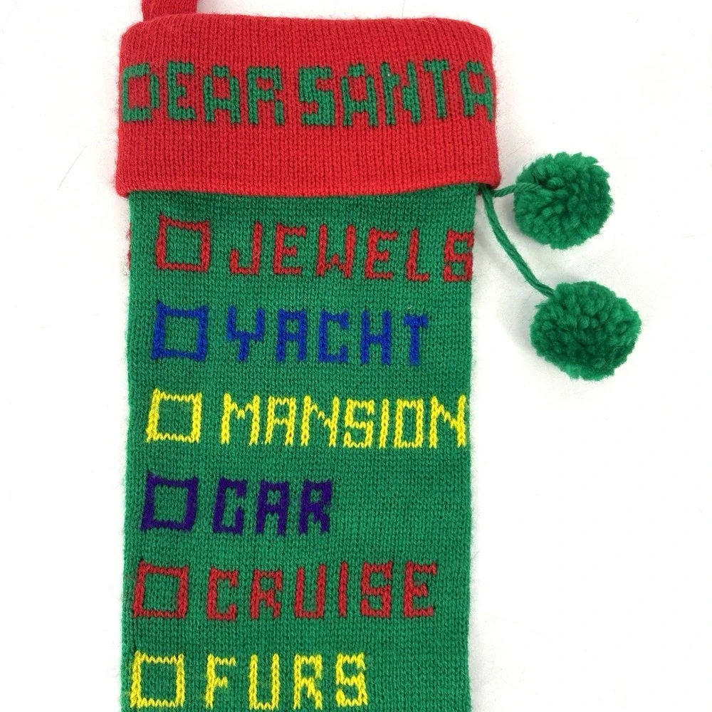 Dept 56 Dear Santa Checklist Knit Christmas Stocking 21